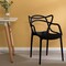 Mid-Century Modern Style Stackable Plastic Molded Arm Chair with Entangled Open Back